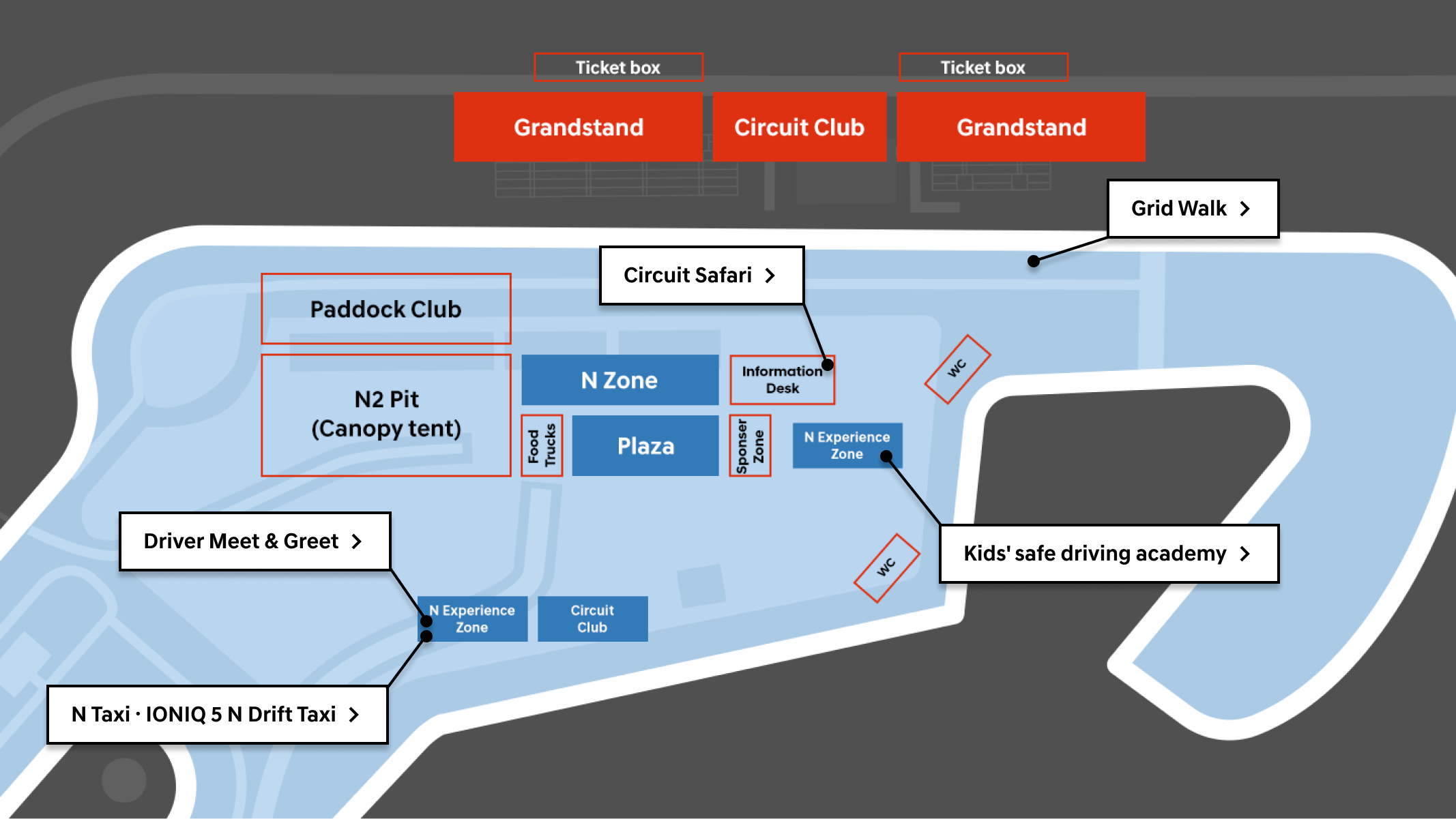 이벤트 레이아웃 A Paddock - N Experience zone 확대 이미지